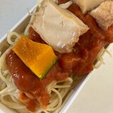 厚揚げとかぼちゃのミートパスタ♫